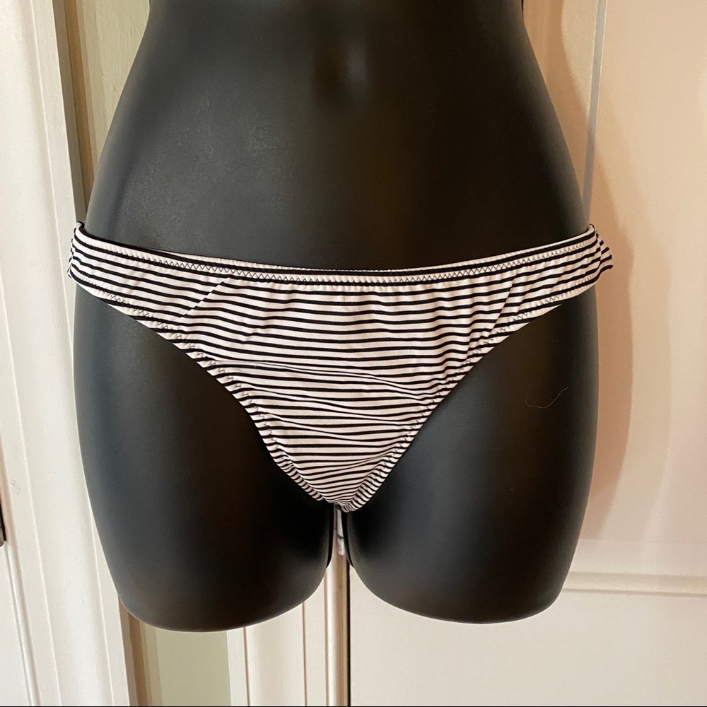 NWOT Victoria’s Secret small black and white striped bikini bottom